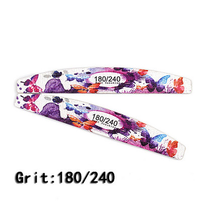 10 buc/lot pile de unghii cu semi-lună, modele de cerneală pentru imprimare, din lemn, 100/150/180, pile profesionale de unghii lavabile, instrumente de lustruit