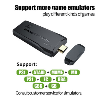 Конзола за видеоигри 32GB 64GB Вградени игри Ръчна игрова конзола Безжичен контролер Game Stick за PS1 GBA MAME GB MD
