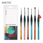 Set de perii de unghii Aokitec 11/12 buc. Gel UV pentru lustruire Nail Art Pen Sculpting Dotting Gel Perii pentru pictura Instrumente pentru manichiura