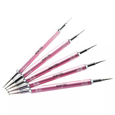 Set de perii de unghii Aokitec 11/12 buc. Gel UV pentru lustruire Nail Art Pen Sculpting Dotting Gel Perii pentru pictura Instrumente pentru manichiura