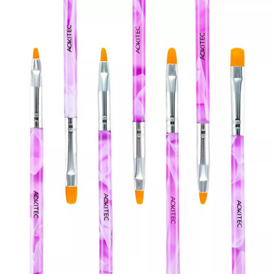 Set de perii de unghii Aokitec 11/12 buc. Gel UV pentru lustruire Nail Art Pen Sculpting Dotting Gel Perii pentru pictura Instrumente pentru manichiura