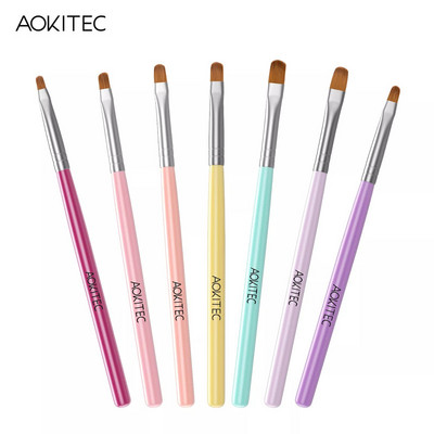 Set de perii de unghii Aokitec 11/12 buc. Gel UV pentru lustruire Nail Art Pen Sculpting Dotting Gel Perii pentru pictura Instrumente pentru manichiura