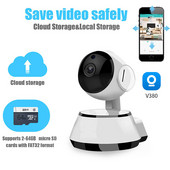 Cameră panoramică V380 Pro WiFi IP Cameră inteligentă pentru securitatea casei Cameră fără fir WI-FI Înregistrare audio Supraveghere Monitor pentru bebeluși 720P