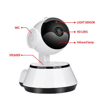 Πανοραμική κάμερα V380 Pro WiFi IP Έξυπνη κάμερα Οικιακή ασφάλεια Ασύρματη κάμερα WI-FI Εγγραφή ήχου Παρακολούθηση Baby 720P