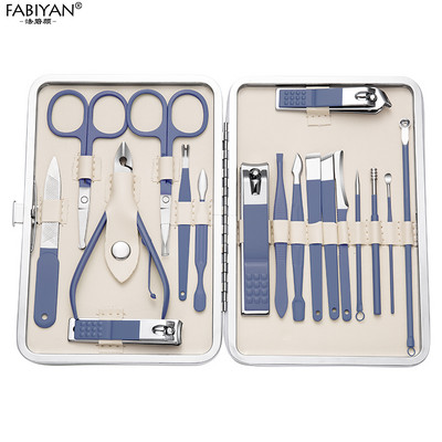 Set de 7/10/15/18 buc. Set de tăietoare de unghii, manichiură, pedichiură, din oțel inoxidabil, foarfece, pensete, lingură pentru urechi, set de instrumente pentru îndepărtarea pielii moarte