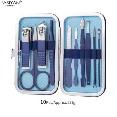 Set de 7/10/15/18 buc. Set de tăietoare de unghii, manichiură, pedichiură, din oțel inoxidabil, foarfece, pensete, lingură pentru urechi, set de instrumente pentru îndepărtarea pielii moarte