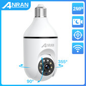 ANRAN 1080P WIFI IP E27 Bec Cameră de securitate Supraveghere 360° Urmărire automată Full Color Viziune nocturnă PTZ în aer liber Wireless