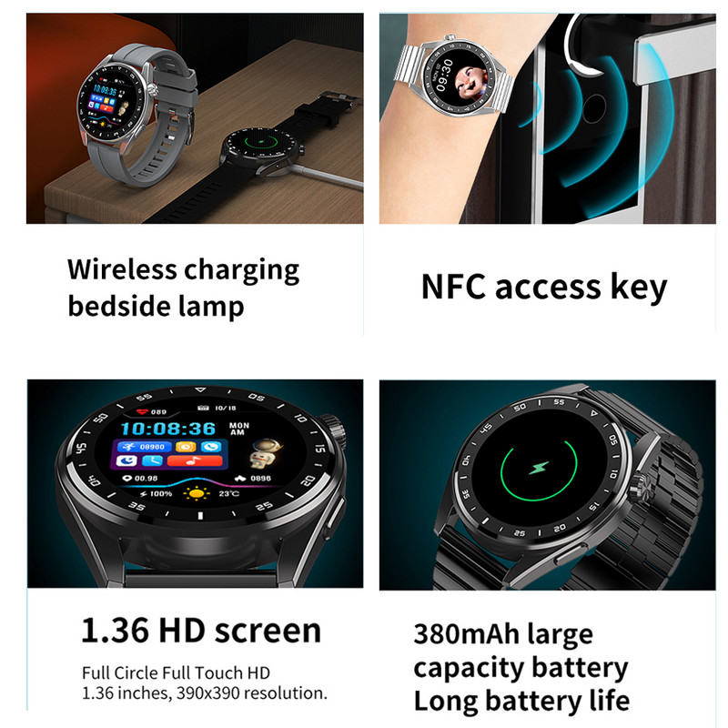2023 NFC Smart Watch GT3 Pro Wireless Charging Smartwatch Bluetooth Calls IP68 Waterproof Sport Fitness Watch For Huawei Xiaomi