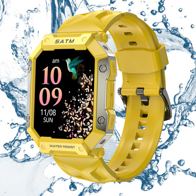 ZGPAX 2022 Military Smart Watch Férfi Carbon Black Ultra Army Outdoor IP68 5ATM vízálló pulzusszámú, vér oxigén okosóra