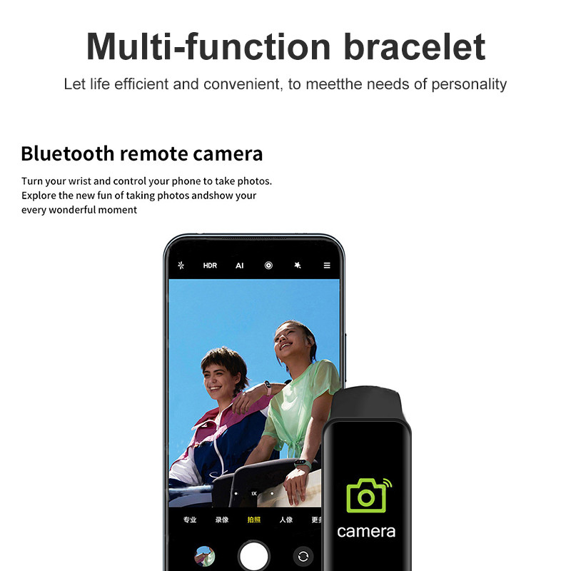 Bratara inteligenta Monitor multifunctional al ritmului cardiac, tensiunii arteriale, Muzica pas, Monitorizare somn, Ceas sport M6 Smart Fitness