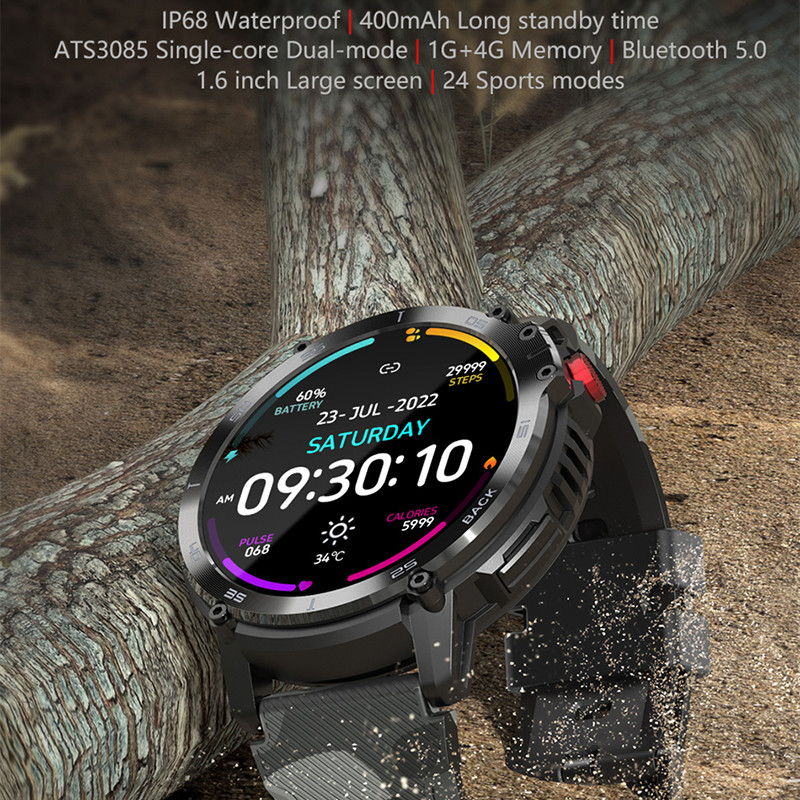 ChiBear Ceas inteligent pentru bărbați 4G ROM 1G RAM 400mAh Ceas sport fitness 3ATM Rezistent la apă Bluetooth Call Smartwatch 1,6 inch 2023 Nou