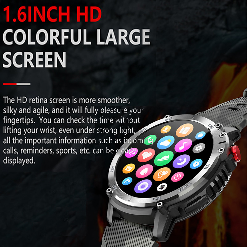 ChiBear Ceas inteligent pentru bărbați 4G ROM 1G RAM 400mAh Ceas sport fitness 3ATM Rezistent la apă Bluetooth Call Smartwatch 1,6 inch 2023 Nou