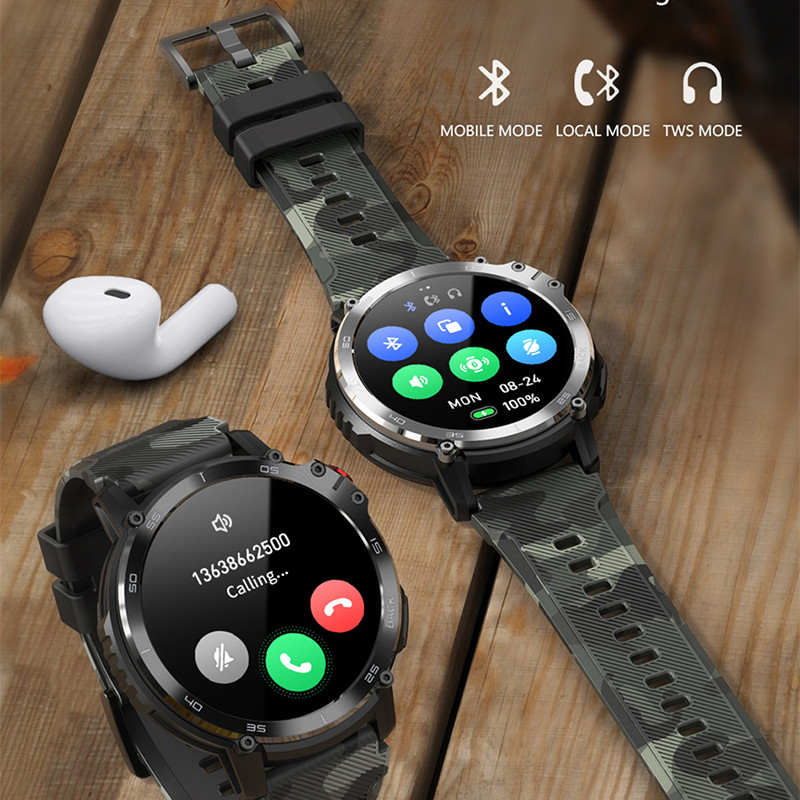 ChiBear Ceas inteligent pentru bărbați 4G ROM 1G RAM 400mAh Ceas sport fitness 3ATM Rezistent la apă Bluetooth Call Smartwatch 1,6 inch 2023 Nou