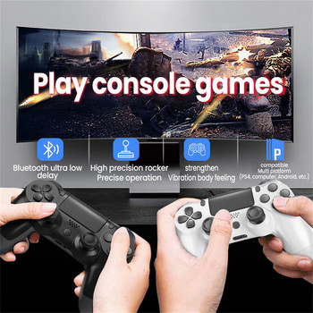 Ενσύρματο/Ασύρματο Gamepad 6-Axis Dual Vibration Controller Game Bluetooth Τηλεχειριστήριο κονσόλας οθόνης αφής για PS4
