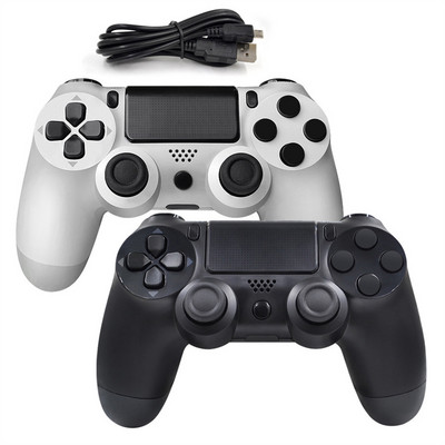Gamepad cu fir/fără fir Controler de joc cu vibrații duble pe 6 axe Gamepad Bluetooth cu panou tactil Telecomandă pentru consolă pentru PS4