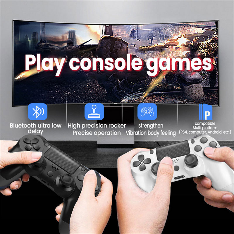 Gamepad cu fir/fără fir Controler de joc cu vibrații duble pe 6 axe Gamepad Bluetooth cu panou tactil Telecomandă pentru consolă pentru PS4