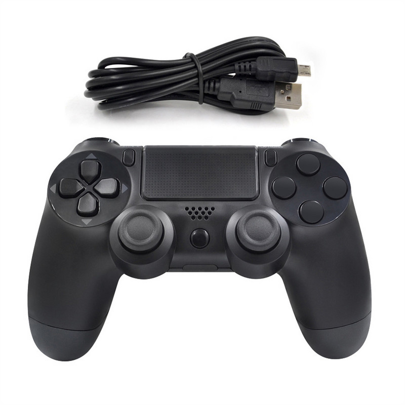 Gamepad cu fir/fără fir Controler de joc cu vibrații duble pe 6 axe Gamepad Bluetooth cu panou tactil Telecomandă pentru consolă pentru PS4