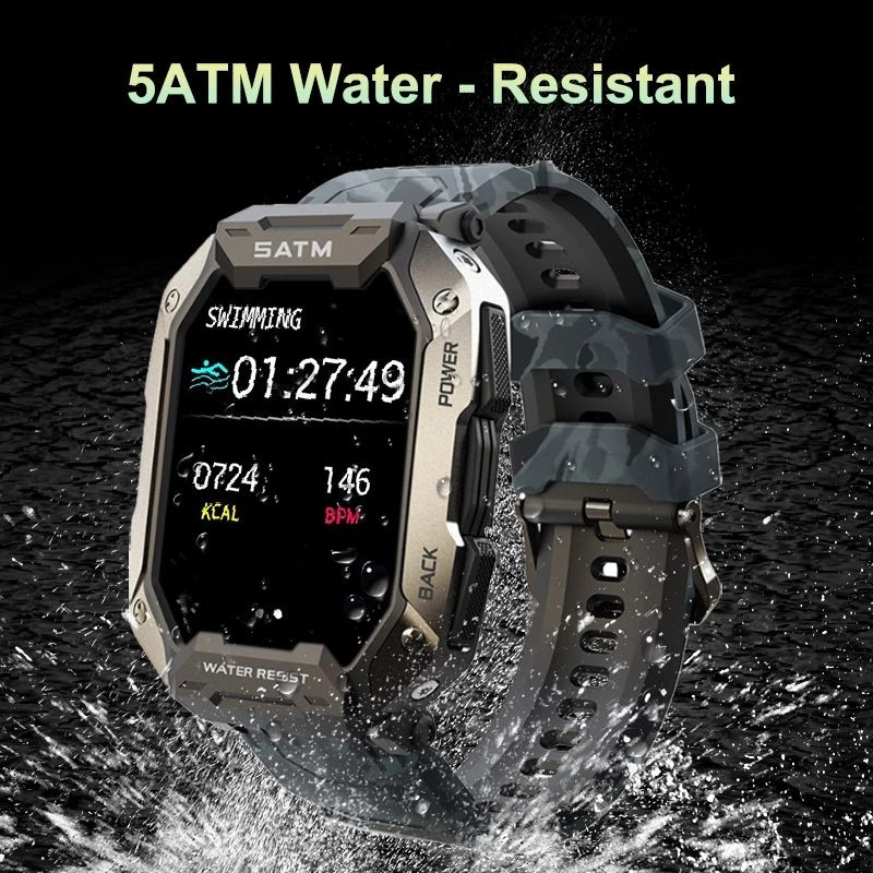2022 új Full Touch Smart Watch Android Xiaomi Vérnyomás Oxigén Fitness óra 5 Atm vízálló Smart Watch Férfi Katonai