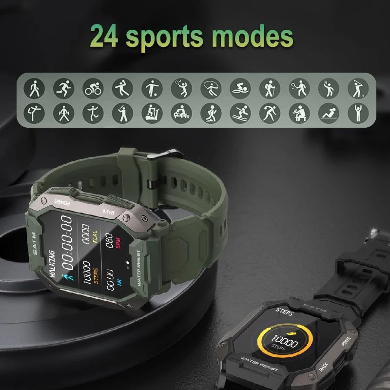 2022 új Full Touch Smart Watch Android Xiaomi Vérnyomás Oxigén Fitness óra 5 Atm vízálló Smart Watch Férfi Katonai