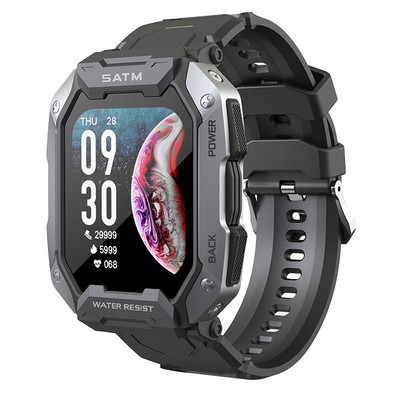 Ceas inteligent nou 2022, în aer liber, cu ecran HD de 1,71 inchi, ceasuri inteligente sport, monitorizare ritm cardiac 5ATM, ceas inteligent Bluetooth impermeabil pentru bărbați