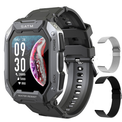 Ceas inteligent nou 2022, în aer liber, cu ecran HD de 1,71 inchi, ceasuri inteligente sport, monitorizare ritm cardiac 5ATM, ceas inteligent Bluetooth impermeabil pentru bărbați