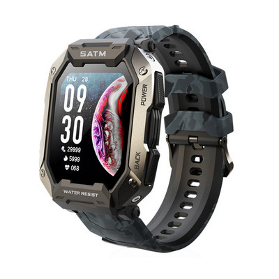 5ATM Scufundări IP68 Ceas inteligent impermeabil pentru bărbați Detectare ritm cardiac Multifuncțional Sport Fitness Tracker Smartwatch Memento de apel