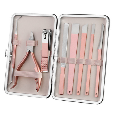 Set de manichiură de 18 buc. Seturi de pedichiură de uz casnic Dispozitiv de tăiat unghii Instrumente profesionale de tăiat unghii din oțel inoxidabil cu trusă de călătorie