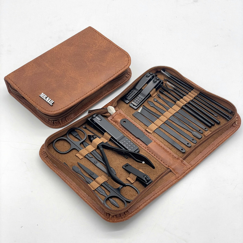 Set tuns unghii din oțel inoxidabil Îngrijirea picioarelor Instrumente de frumusețe pentru manichiură Cuțit pentru pedichiură Set de 25 de piese