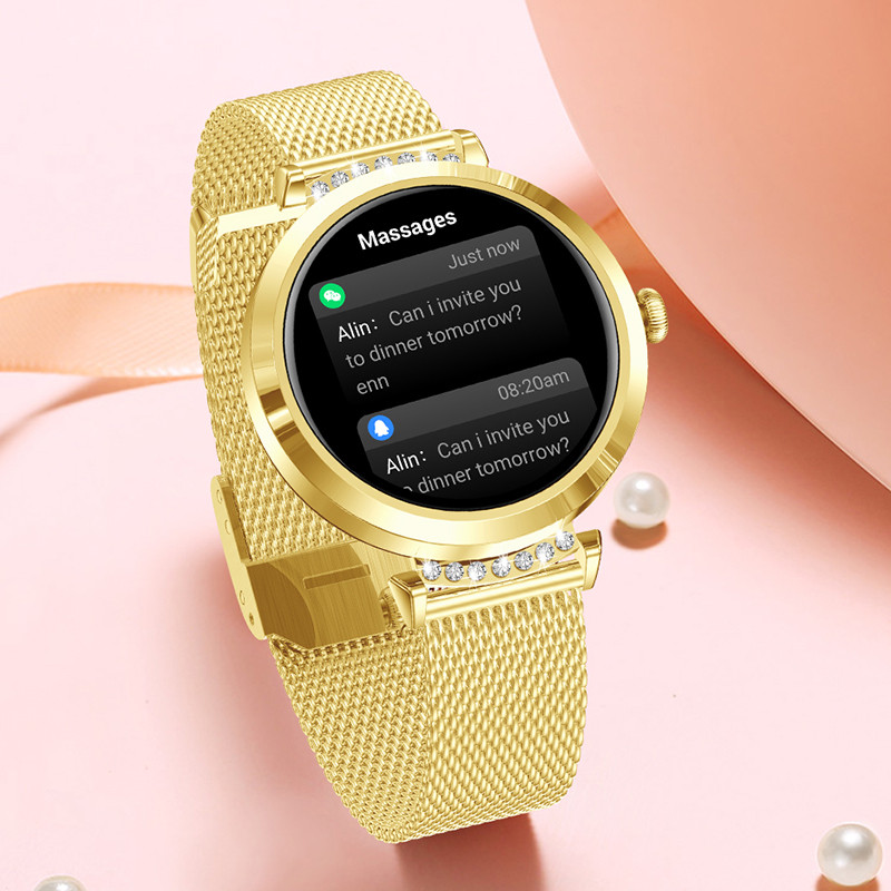 Ceas inteligent impermeabil IP68 Bratara minunata pentru femei Monitor ritm cardiac Monitorizare somn Smartwatch doamnelor Connect IOS Android + Cadou