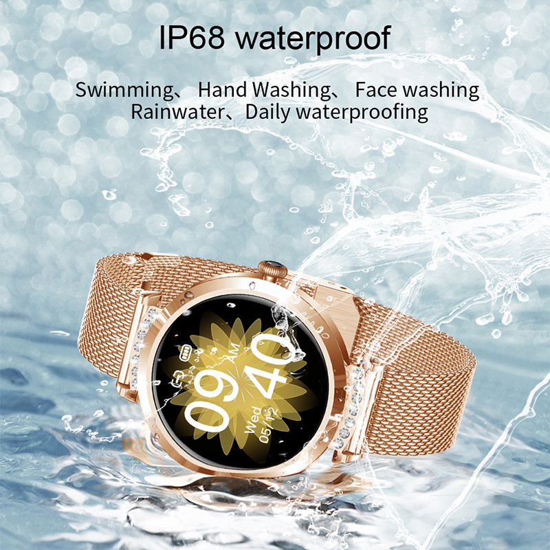 Ceas inteligent impermeabil IP68 Bratara minunata pentru femei Monitor ritm cardiac Monitorizare somn Smartwatch doamnelor Connect IOS Android + Cadou