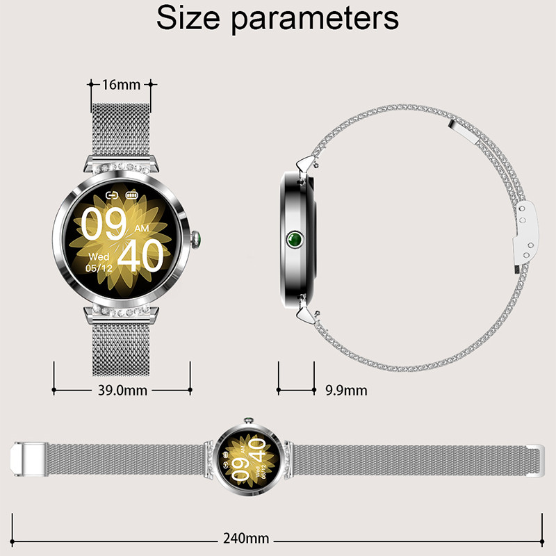 Ceas inteligent impermeabil IP68 Bratara minunata pentru femei Monitor ritm cardiac Monitorizare somn Smartwatch doamnelor Connect IOS Android + Cadou