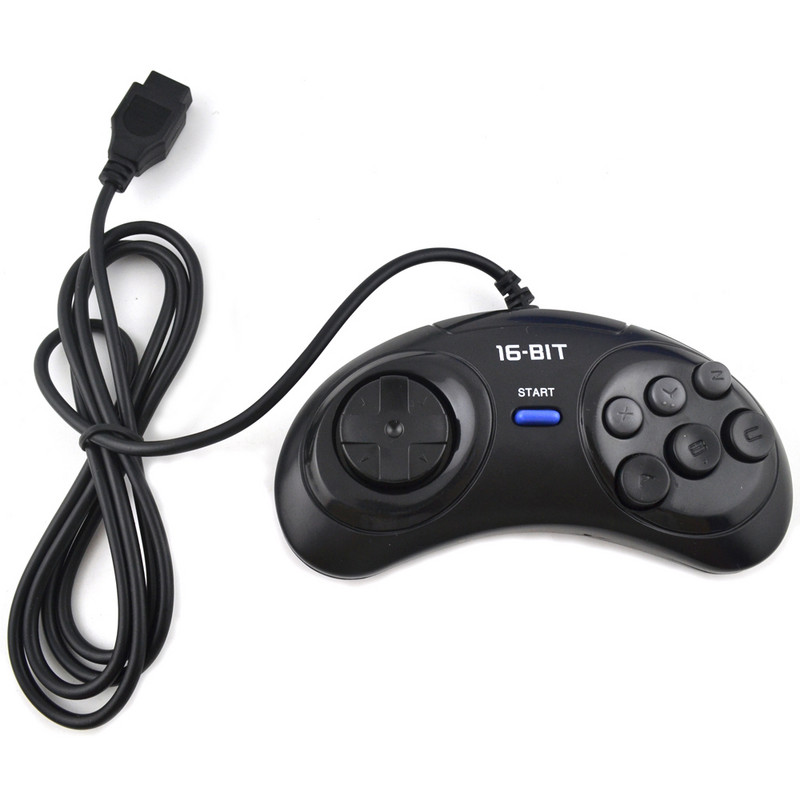 Káblový gamepad pre SEGA 16-bitový herný ovládač 9 otvorov Joypad Joystick Herné príslušenstvo 6 tlačidiel USB Klasický gamepad pre SEGA