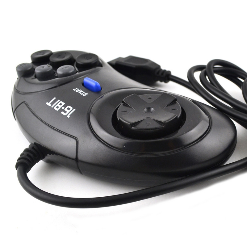 Káblový gamepad pre SEGA 16-bitový herný ovládač 9 otvorov Joypad Joystick Herné príslušenstvo 6 tlačidiel USB Klasický gamepad pre SEGA