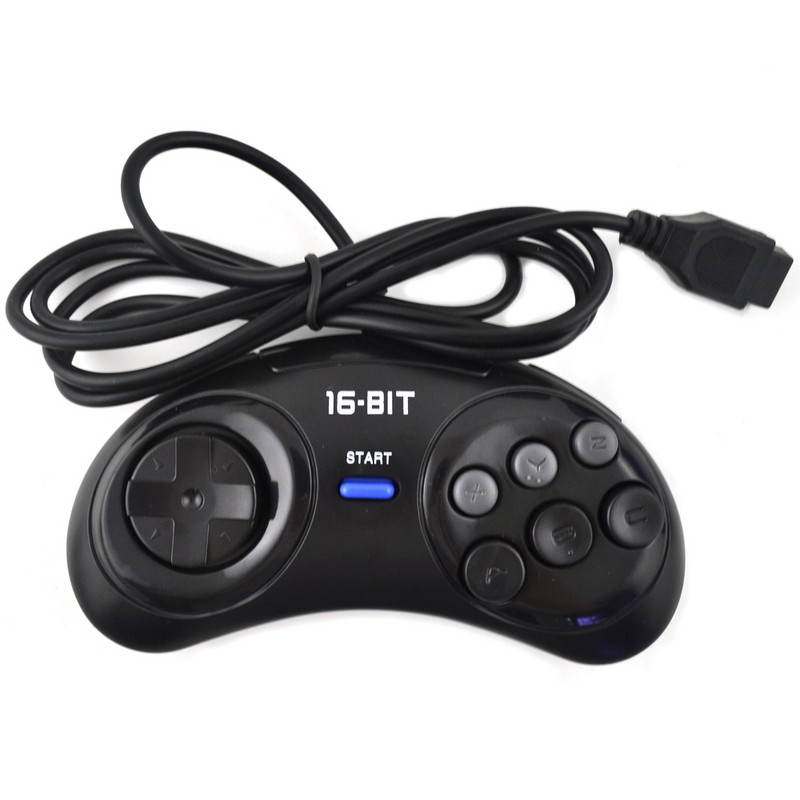 Káblový gamepad pre SEGA 16-bitový herný ovládač 9 otvorov Joypad Joystick Herné príslušenstvo 6 tlačidiel USB Klasický gamepad pre SEGA