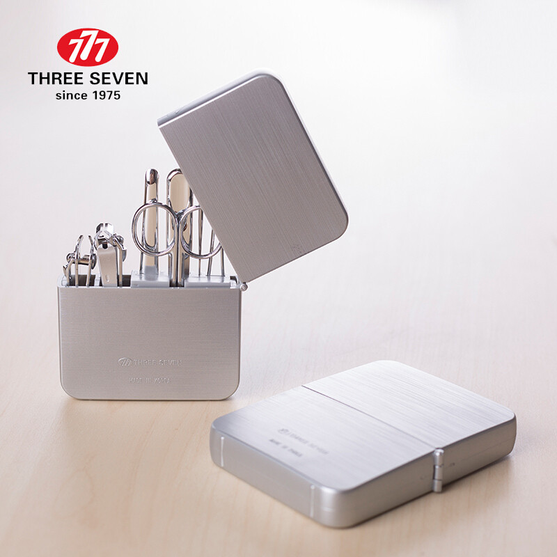 THREE SEVEN/777 Set de manichiură portabil Kit de pedichiură Kit de cutie de călătorie Dispozitive de tăiat unghii Dispozitive de tăiat unghii 7 în 1 Cadou rafinat