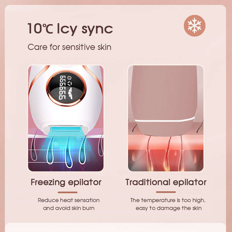 [ZS] High Energy 999.999 Flashes Home Laser Αποτρίχωση με Σημείο Πήξης Φορητό LED, ανώδυνο, μόνιμη αποτρίχωση σώματος IPL