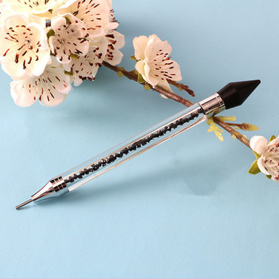 Kétirányú Nail Art strasszos öntapadó viasz felszedő akril pöttyös toll ecset drágakő kristály manikűr eszköz