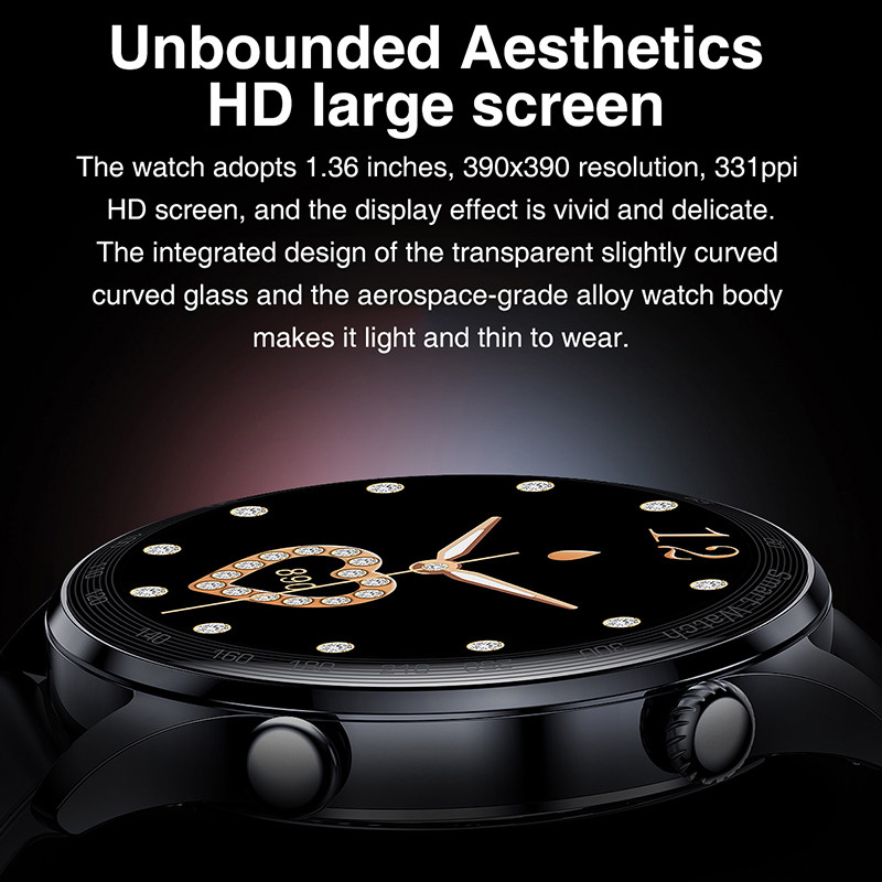 2023 Νέο Bluetooth Call Smart Watch Women Custom Dial Fitness Tracker 1,36" HD 390*390 Pixels Sport Αδιάβροχο Γυναικείο Smartwatch