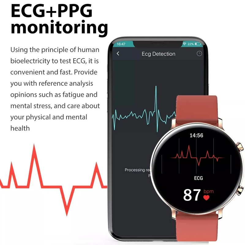 2023. Novi ECG PPG pametni sat s upućivanjem poziva Muškarci Žene Smartwatch Krvni tlak Sport Fitness Tracke Za Android Samsung Apple