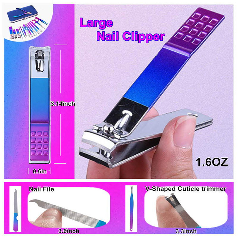 4/12/16 bucăți/set tăietor de unghii din oțel inoxidabil Foarfece de unghii Instrumente multifuncționale de frumusețe pentru tunderea unghiilor Kit de manixura pedichiură