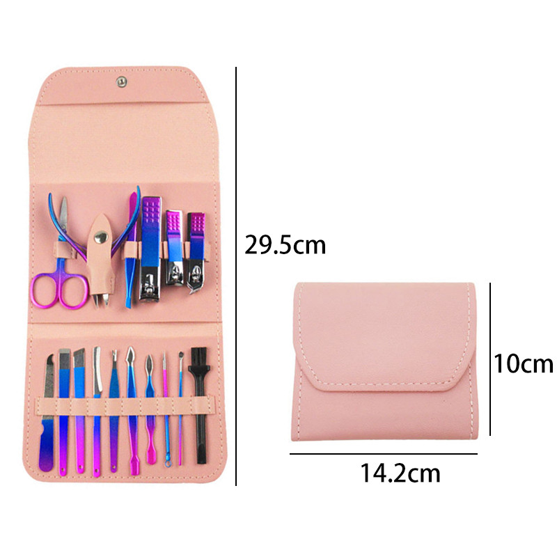 4/12/16 bucăți/set tăietor de unghii din oțel inoxidabil Foarfece de unghii Instrumente multifuncționale de frumusețe pentru tunderea unghiilor Kit de manixura pedichiură