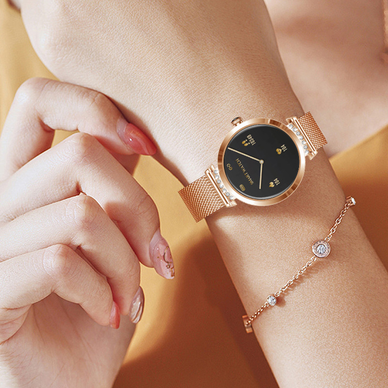 Ceas inteligent la modă nouă, monitor de sănătate pentru femei, ritm cardiac, Tracker de fitness, IP68, ceas cu alarmă inteligent, rezistent la apă.