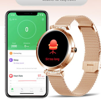 Нов моден смарт часовник Жени Монитор на здравето на сърдечния ритъм Спортен фитнес тракер IP68 Водоустойчив смарт будилник Smartwatch Lady