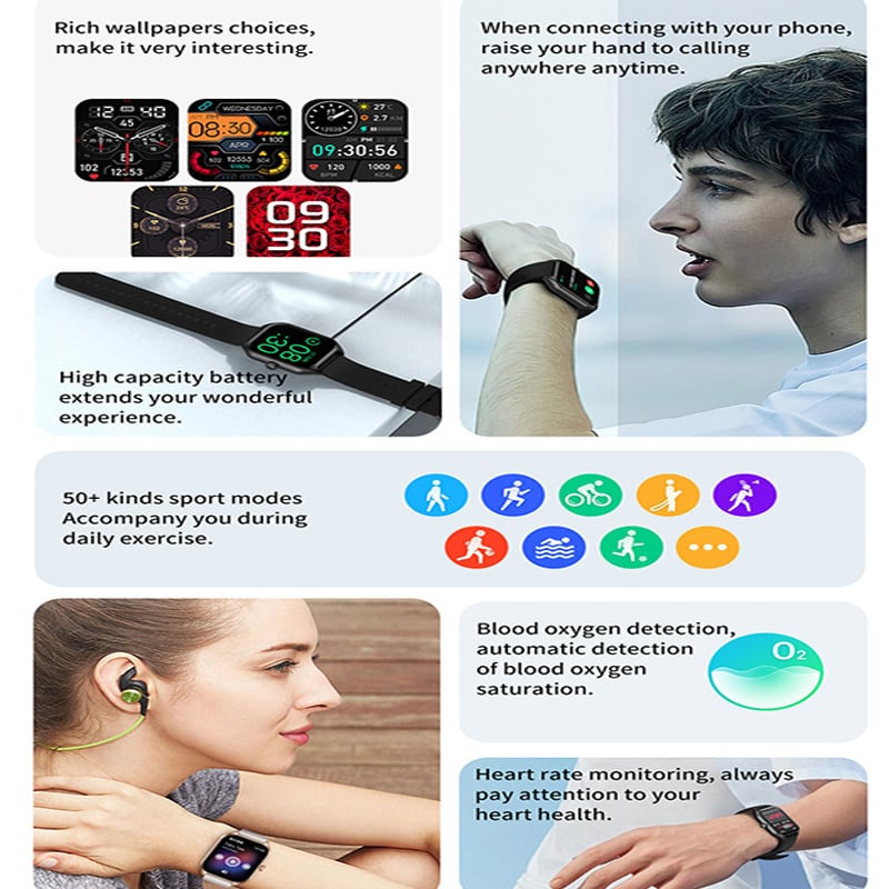 Smartwatch ChiBear Bluetooth Call Smartwatch 1,85'' AMOLED Display 50+ Sports Mode Διάρκεια ζωής μπαταρίας 15 ημερών Έξυπνο ρολόι για άνδρες γυναίκες 2023 Νέο