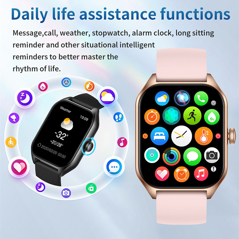 Smartwatch ChiBear Bluetooth Call Smartwatch 1,85'' AMOLED Display 50+ Sports Mode Διάρκεια ζωής μπαταρίας 15 ημερών Έξυπνο ρολόι για άνδρες γυναίκες 2023 Νέο