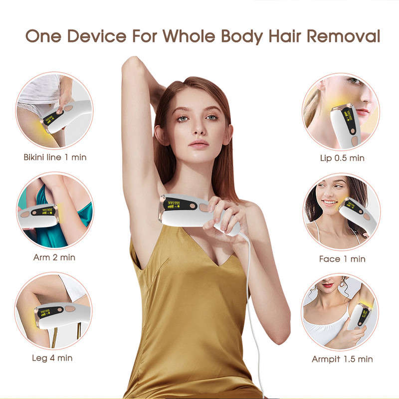 [ZS] 999.999 Flash-uri Bikini Laser ICE Point Epilare IPL Lampă de cuarț fără durere Dispozitiv de epilare pentru reducerea pistruilor faciali