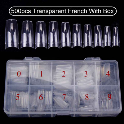 500 buc/cutie Trusa pentru unghii false Sfaturi Kit manichiura Pila de unghii Lime 100/180 Buffer Block Cutter Foarfece Curățare Perie pentru unghii Instrumente pentru unghii