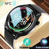NFC Bluetooth Call Smart Watch Men 412*412 HD Screen 173+Sports Waterproof 24/7 Health Monitor Men SmartWatch for IOS Android