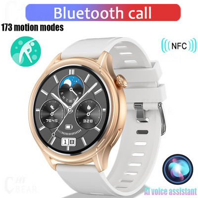 NFC Bluetooth Call Smart Watch Men 412*412 HD Screen 173+Sports Waterproof 24/7 Health Monitor Men SmartWatch for IOS Android