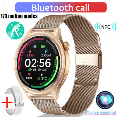 NFC Bluetooth Call Smart Watch Men 412*412 HD Screen 173+Sports Waterproof 24/7 Health Monitor Men SmartWatch for IOS Android